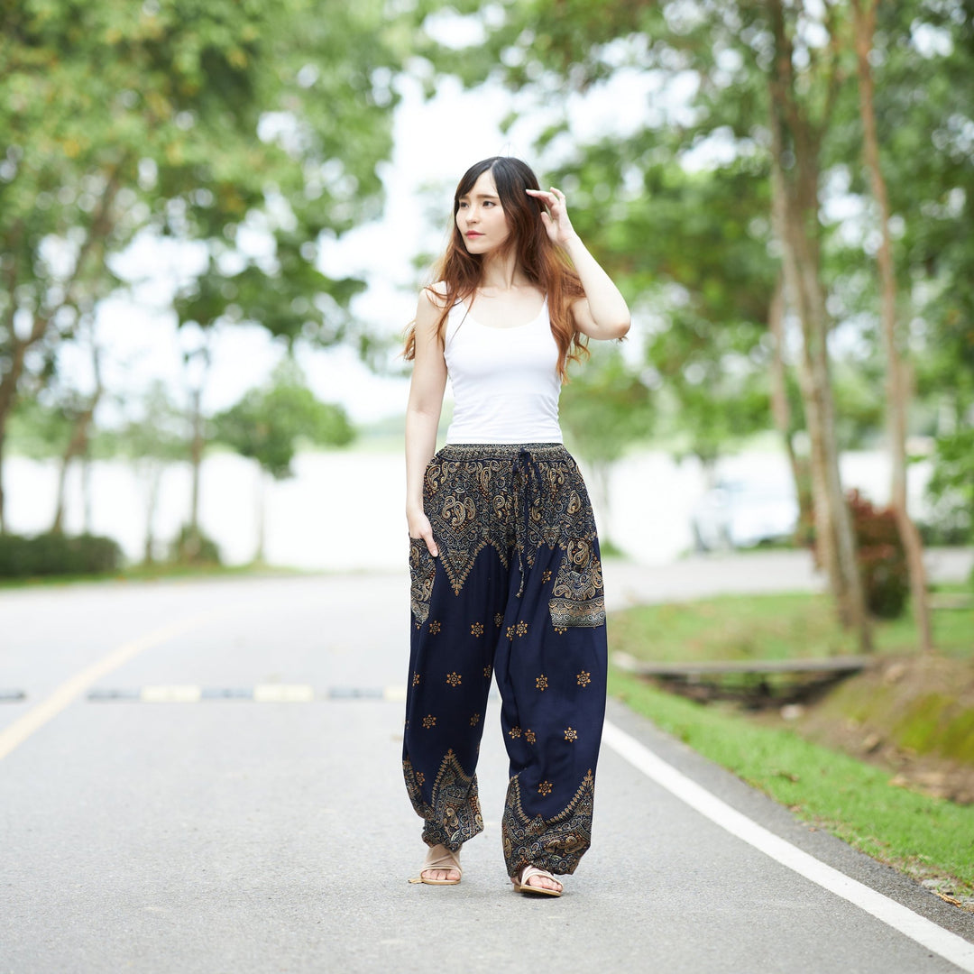 Peacock Flower Harem Pants - Lannaclothesdesign Shop