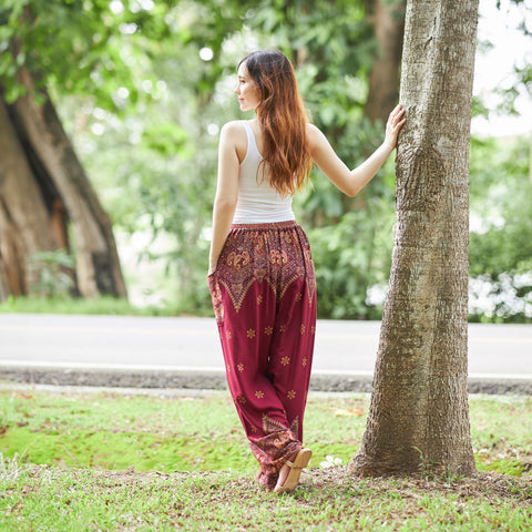 Peacock Flower Harem Pants