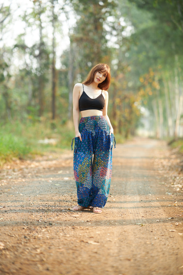 Colorful Peacock Harem Pants