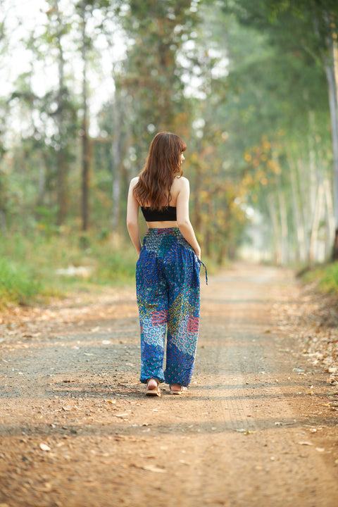 Colorful Peacock Harem Pants