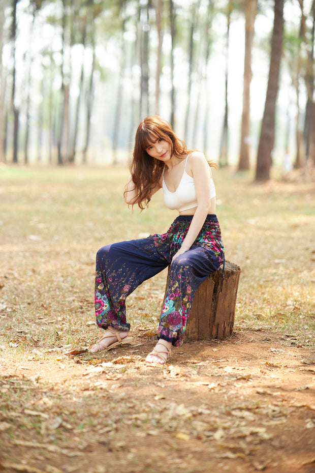 Flower Print Harem Pants