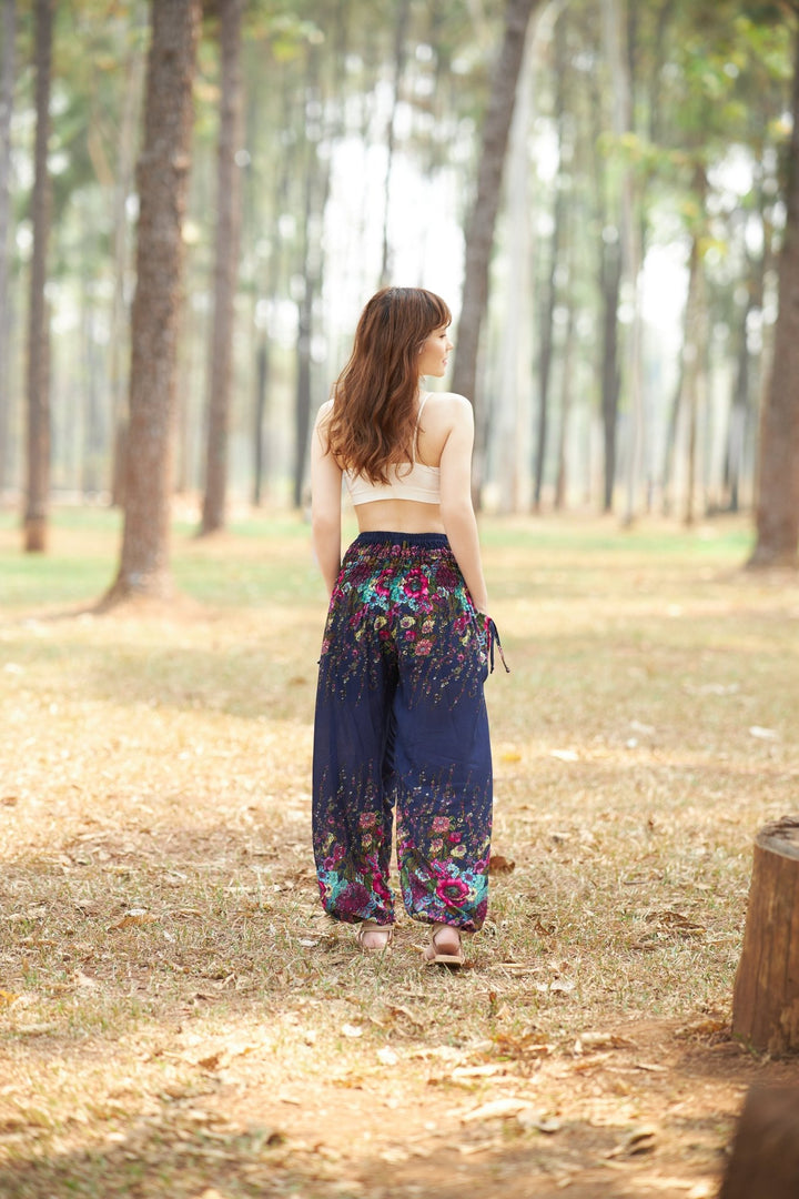 Flower Print Harem Pants - Lannaclothesdesign Shop