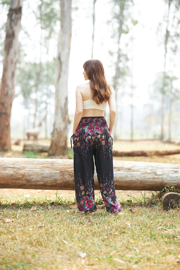 Flower Print Harem Pants - Lannaclothesdesign Shop