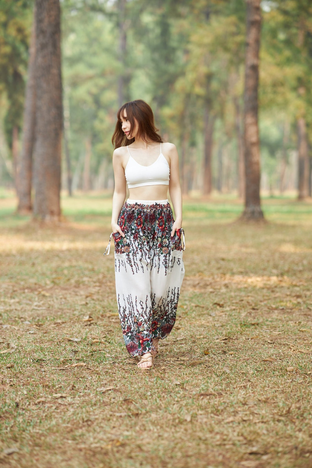 Flower Print Harem Pants - Lannaclothesdesign Shop