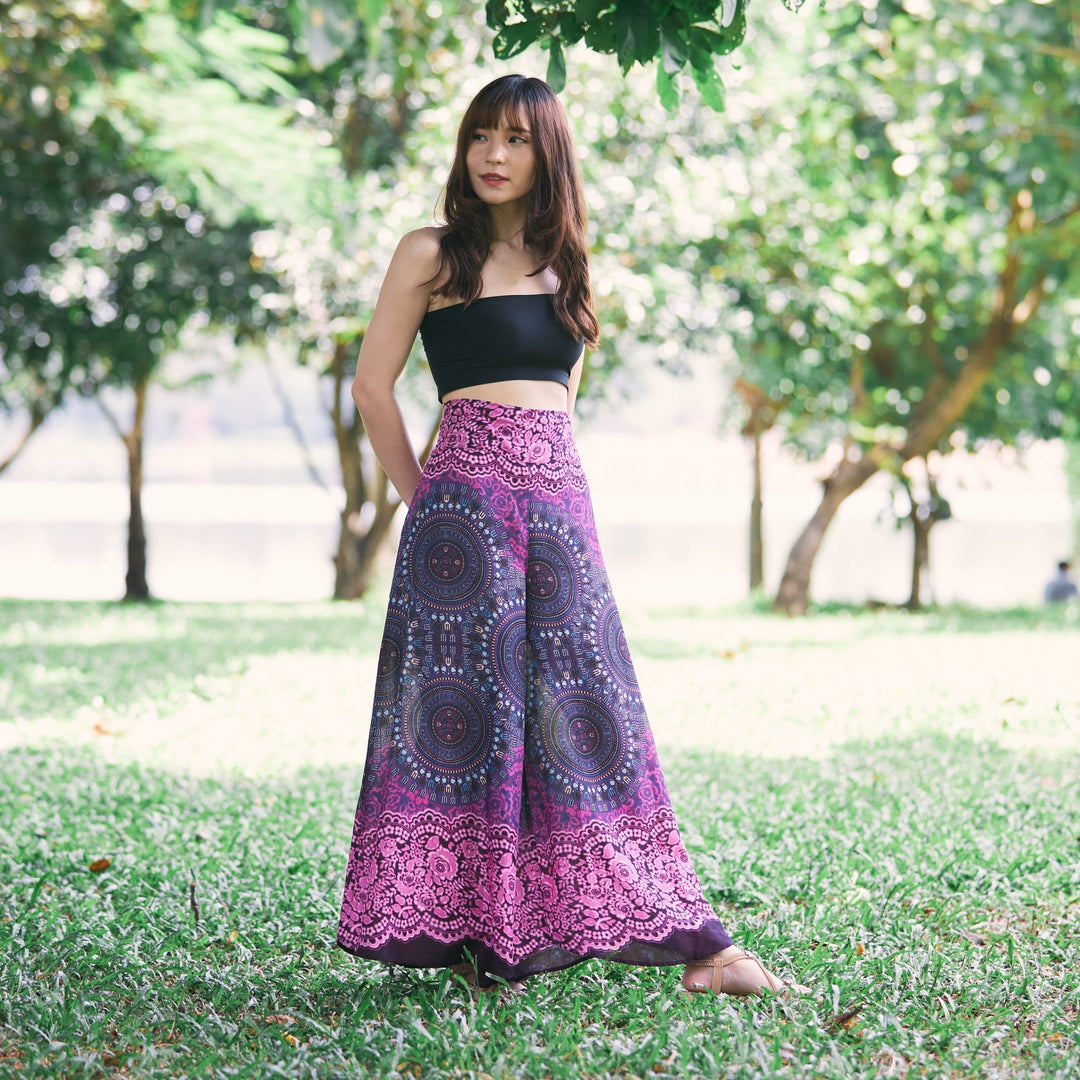 Lounge Rose Circle Palazzo Pants - Lannaclothesdesign Shop