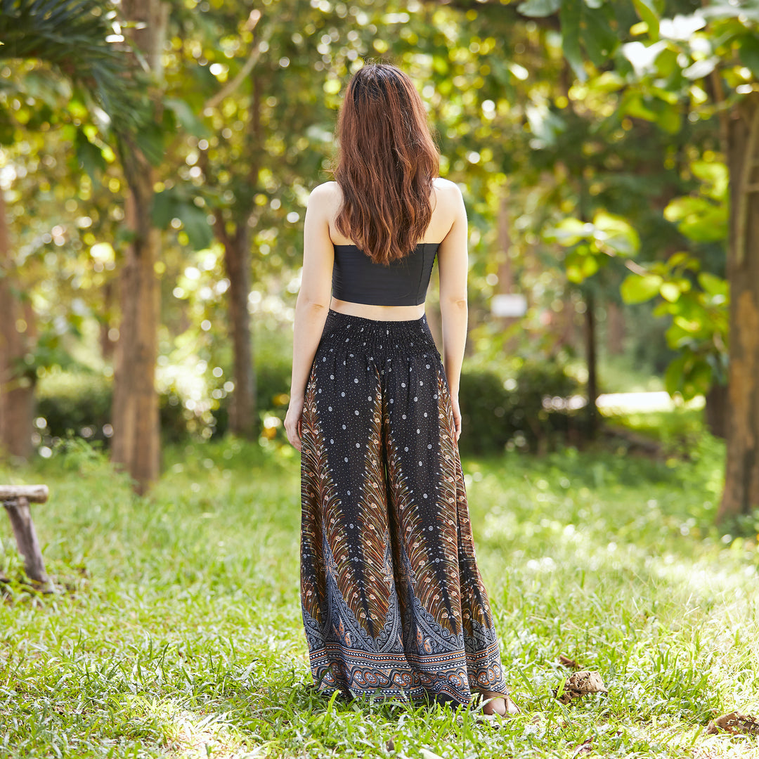 Womens Peacock Design Palazzo Pants – Lannaclothesdesign Shop