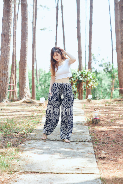 Elephant Harem Pants with Drawstring