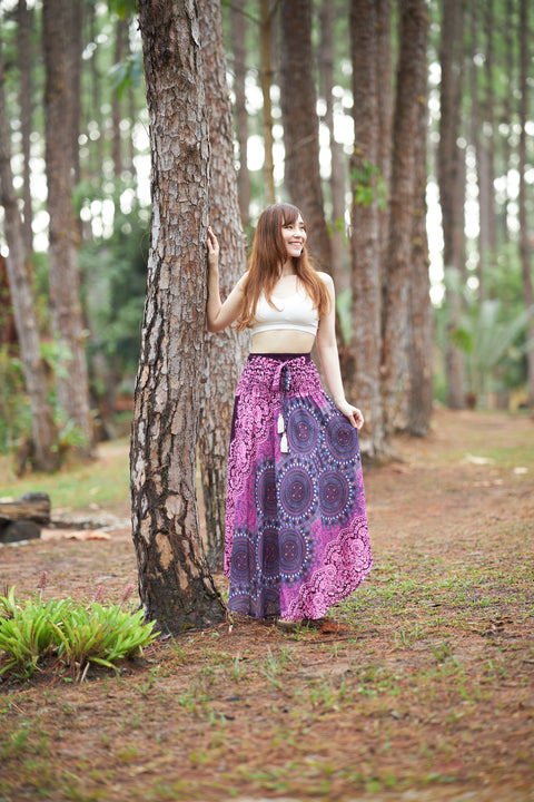 PURPLE BOHEMIAN MAXI SKIRT