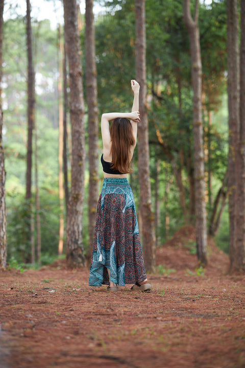 Mono Mandala Long Boho Skirts