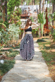 Mono Mandala Long Boho Skirts