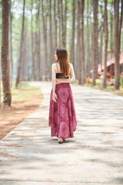 Double Rose Long Boho Skirts