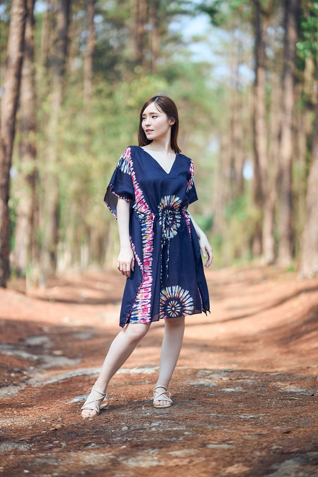 Rayon Boho Tops for Women One Size - Kimono - Dark Blue - Lannaclothesdesign Shop