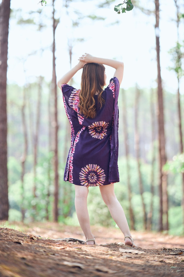 Rayon Boho Tops for Women One Size - Kimono - Purple - Lannaclothesdesign Shop