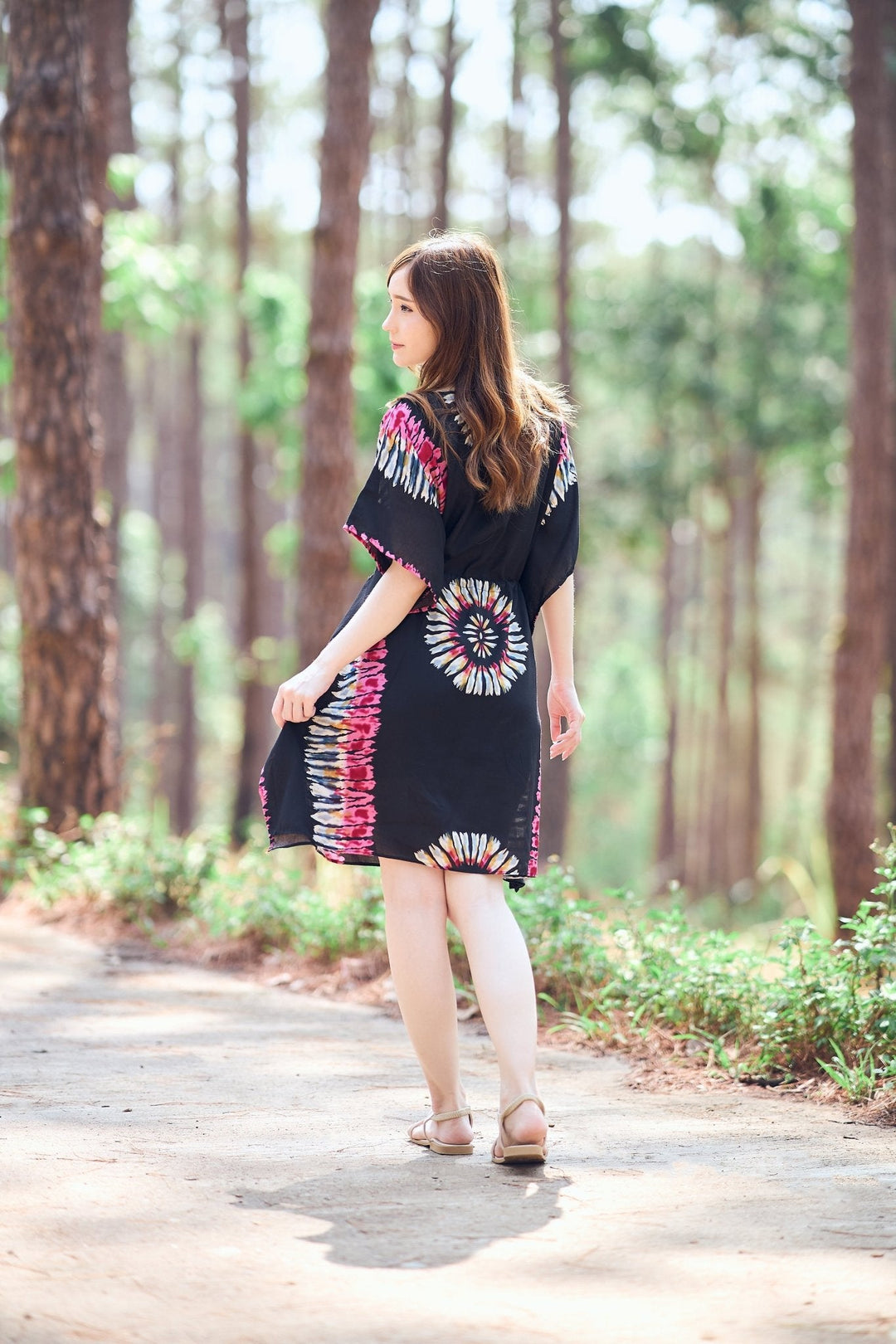Rayon Boho Tops for Women One Size - Kimono - Black - Lannaclothesdesign Shop