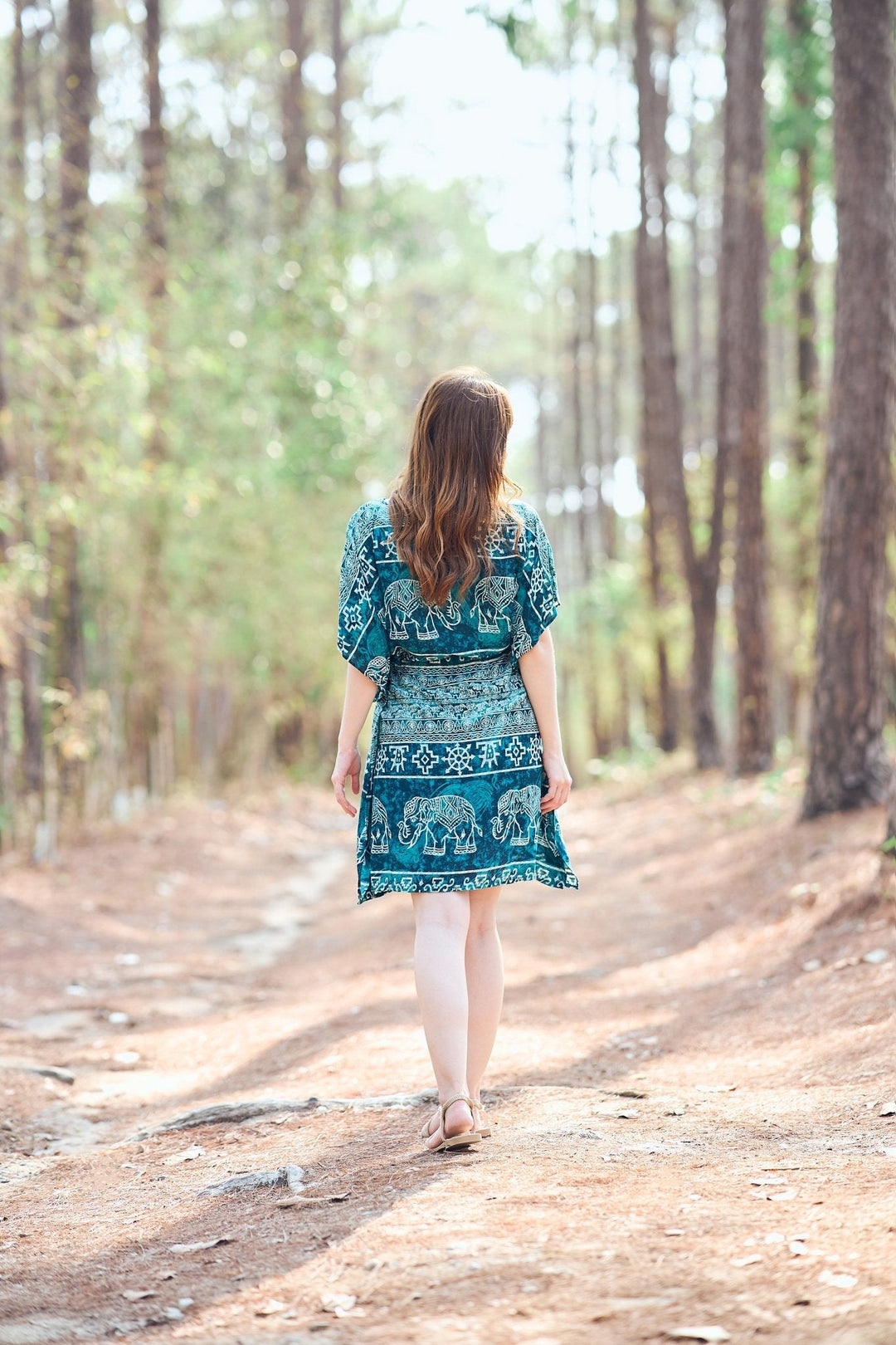 Rayon Boho Tops for Women One Size - Kimono - Teal - Lannaclothesdesign Shop