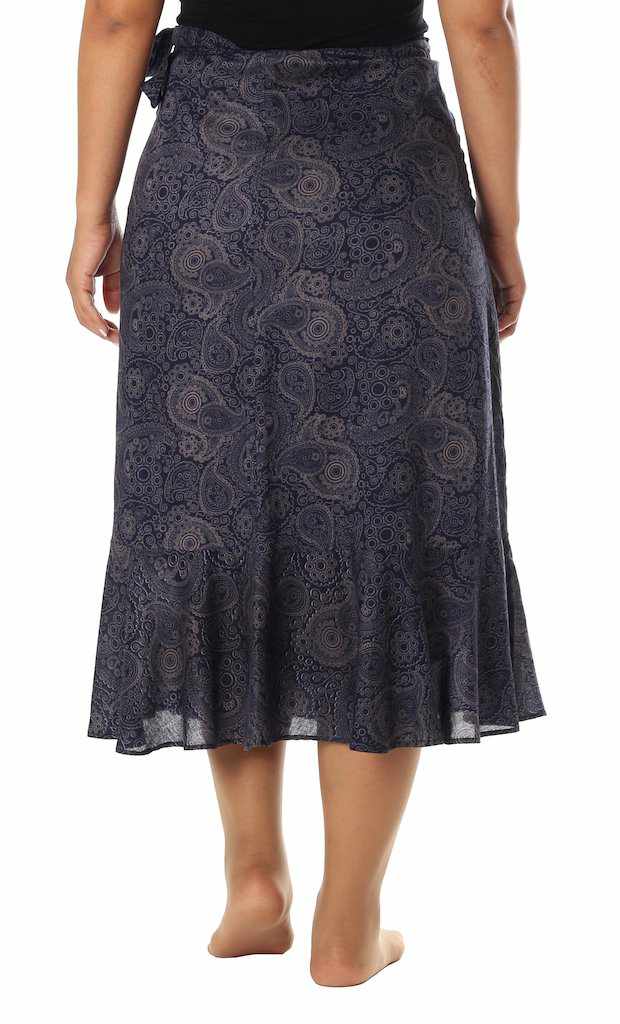 DARK BLUE BEACH WRAP SKIRT - Lannaclothesdesign Shop