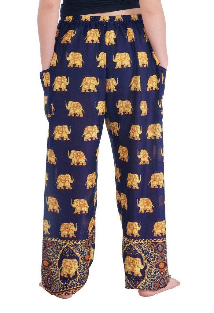 Gold Elephant Drawstring Pants - Lannaclothesdesign Shop