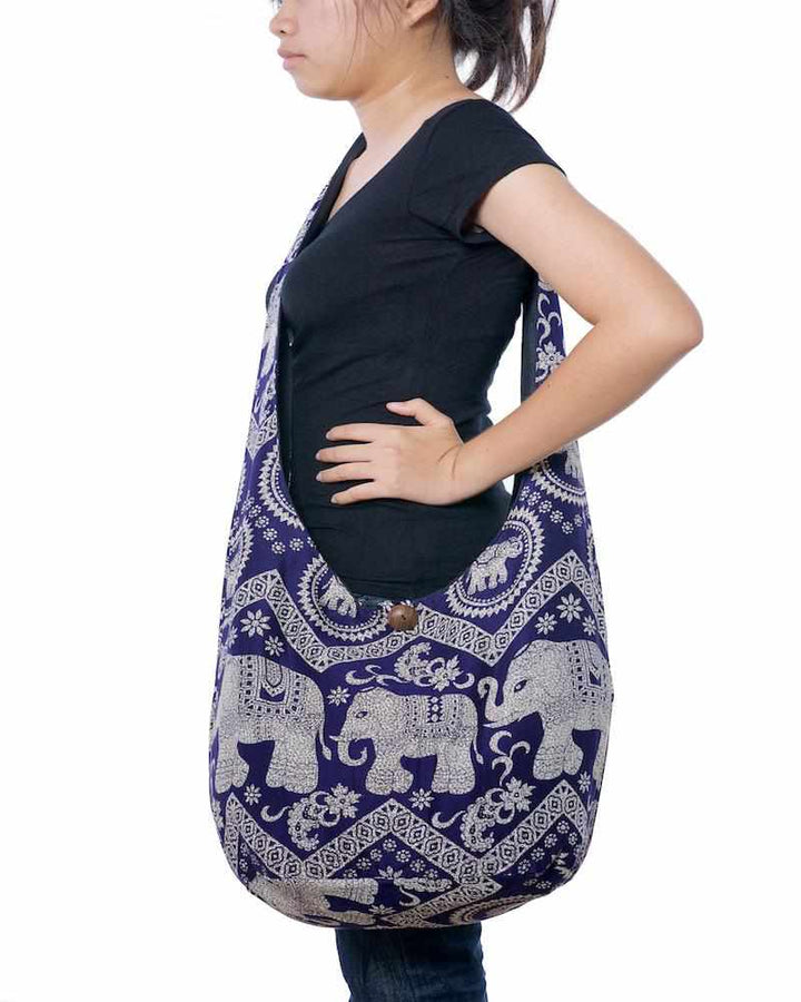 Hippie Sling Crossbody Bag Dark Blue - Lannaclothesdesign Shop