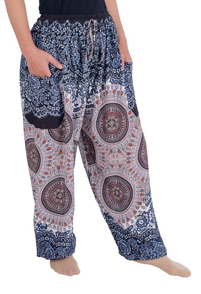 Mandala Harem Pants with Drawstring - Lannaclothesdesign Shop