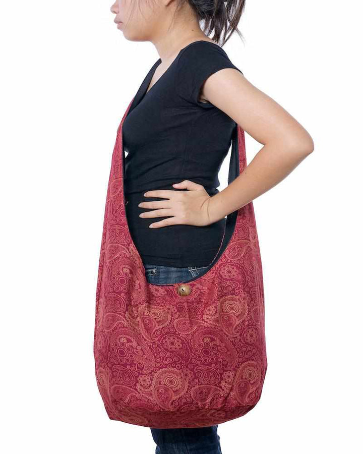 Red Print Sling Bag - Lannaclothesdesign Shop