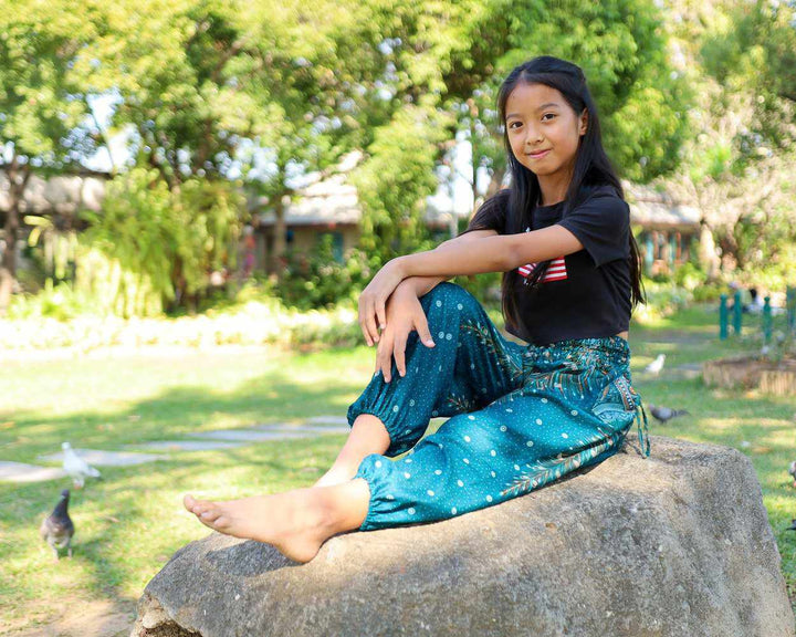 KIDS PEACOCK HAREM PANTS - Lannaclothesdesign Shop