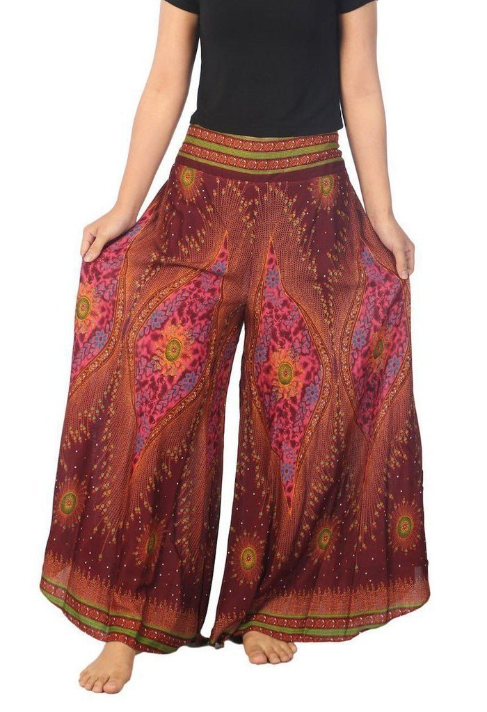 Womens Lounge Palazzo Pants Flower Eye - Lannaclothesdesign Shop