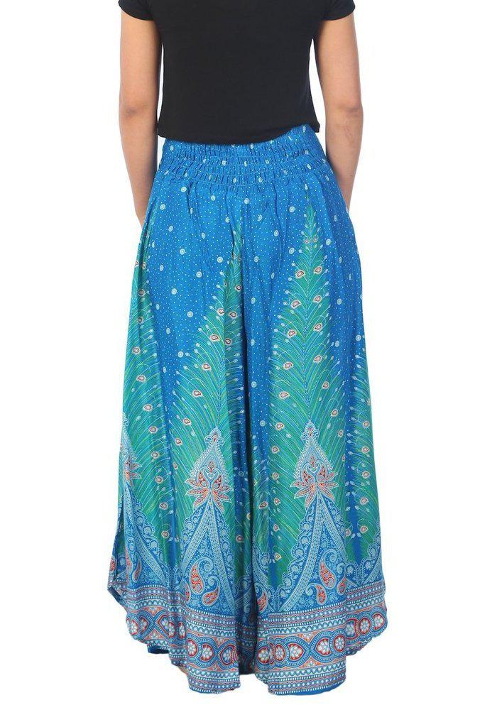 Womens Peacock Design Palazzo Pants - Lannaclothesdesign Shop