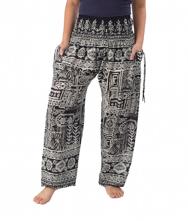 Smocked Waist Harem Boho Pants