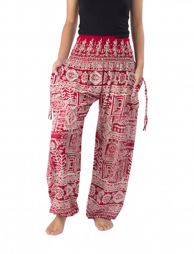 Smocked Waist Harem Boho Pants