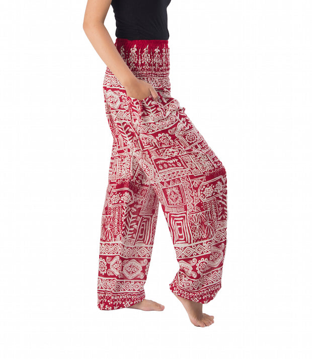 Smocked Waist Harem Boho Pants