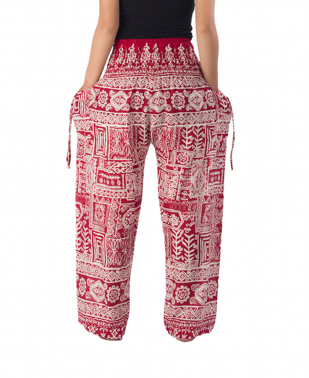 Smocked Waist Harem Boho Pants