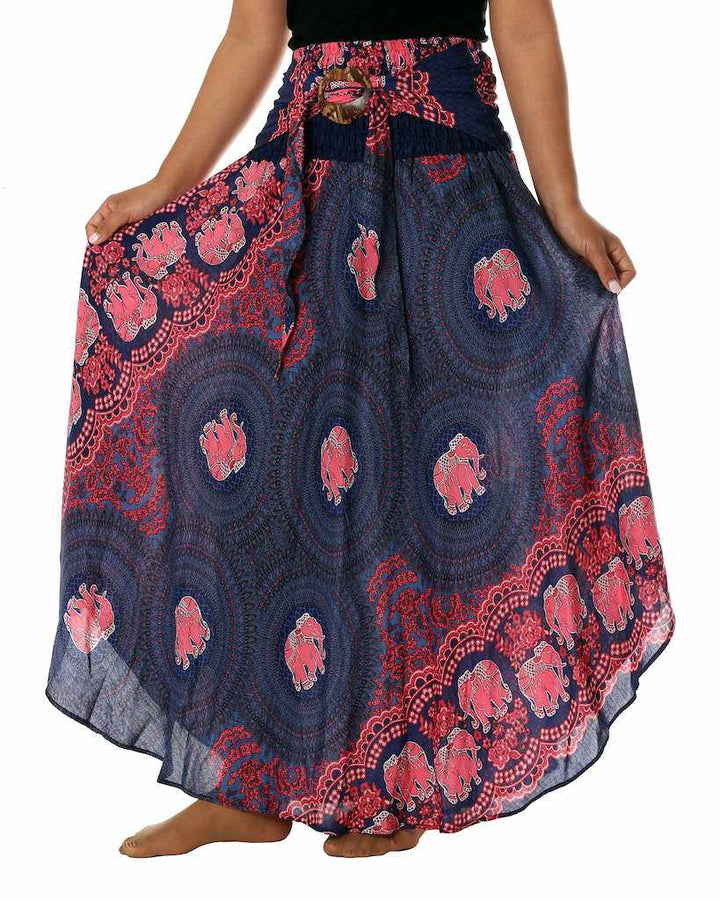 WOMEN DARK BLUE MAXI SKIRT - Lannaclothesdesign Shop