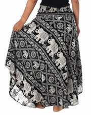 Black Boho Skirt-Rayon Skirt-Lannaclothesdesign Shop-Lannaclothesdesign Shop