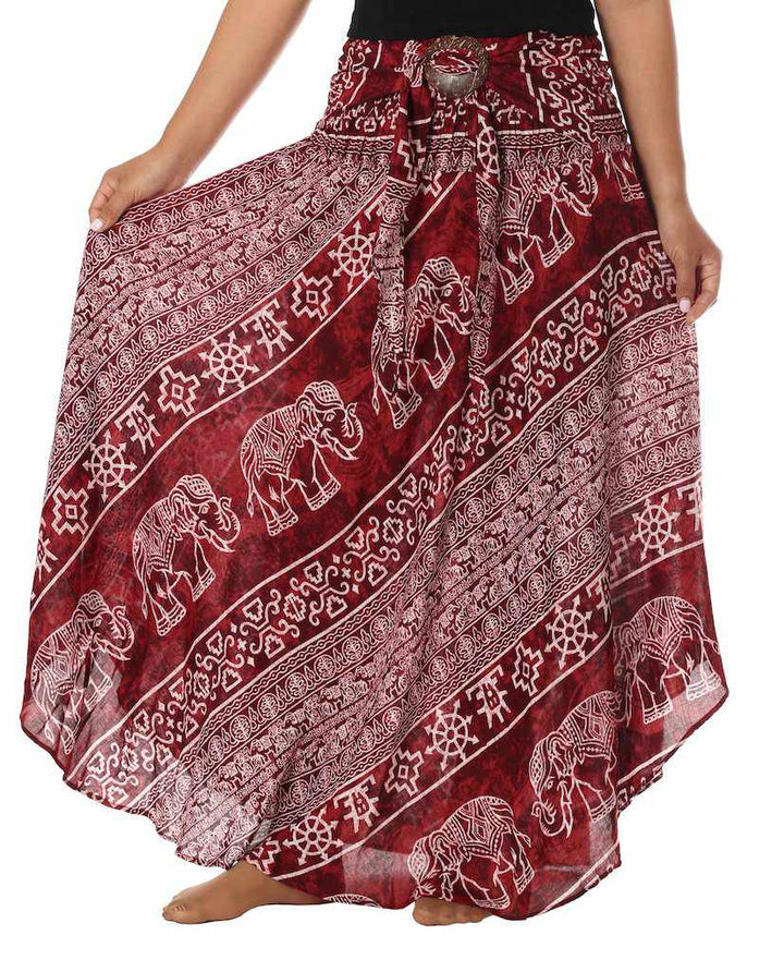 BURGUNDY GYPSY ELEPHANT SKIRT - Lannaclothesdesign Shop