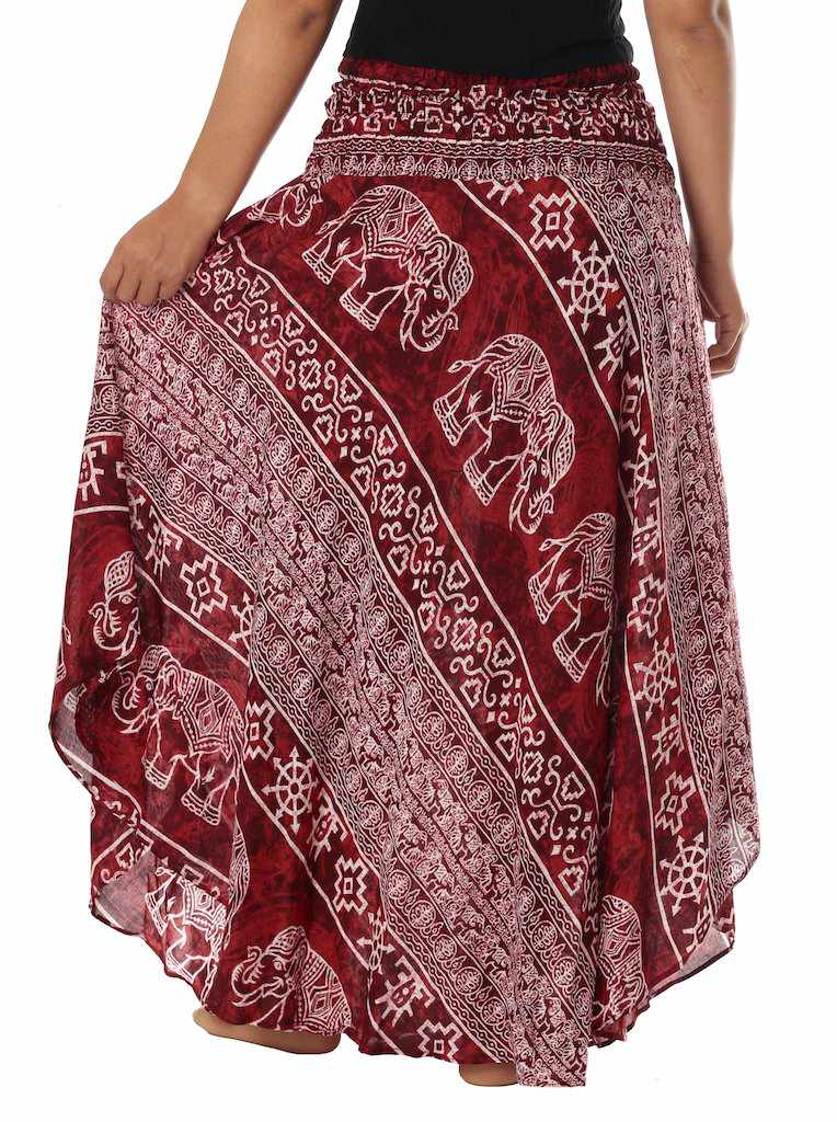 BURGUNDY GYPSY ELEPHANT SKIRT - Lannaclothesdesign Shop