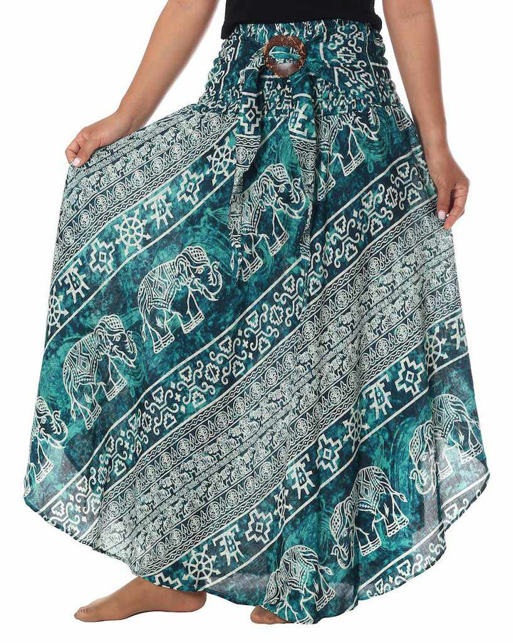 GYPSY TEAL MAXI SKIRT - Lannaclothesdesign Shop