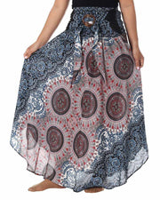 BOHEMIAN SKIRT WOMEN Mandala Print Hippy Dress-Rayon Skirt-Lannaclothesdesign Shop-Length 37" S/M SIZE-Lannaclothesdesign Shop