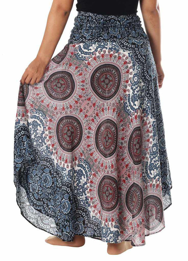 BOHEMIAN SKIRT WOMEN Mandala Print Hippy Dress-Rayon Skirt-Lannaclothesdesign Shop-Lannaclothesdesign Shop