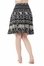 ELEPHANT PRINT SHORT BOHO SKIRT