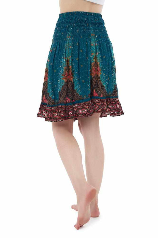 SHORT PEACOCK BOHO SKIRT