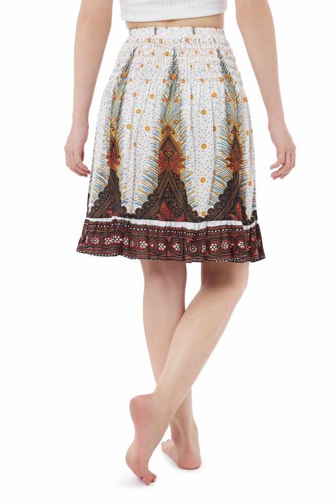 SHORT PEACOCK BOHO SKIRT - Lannaclothesdesign Shop