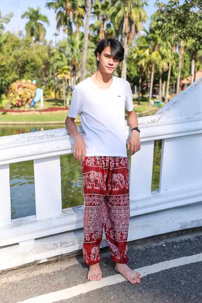 Elephant Printed HIPPIE PANTS MEN - Lannaclothesdesign Shop