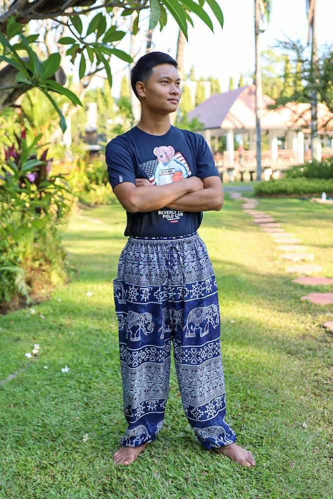 Elephant Printed HIPPIE PANTS MEN - Lannaclothesdesign Shop