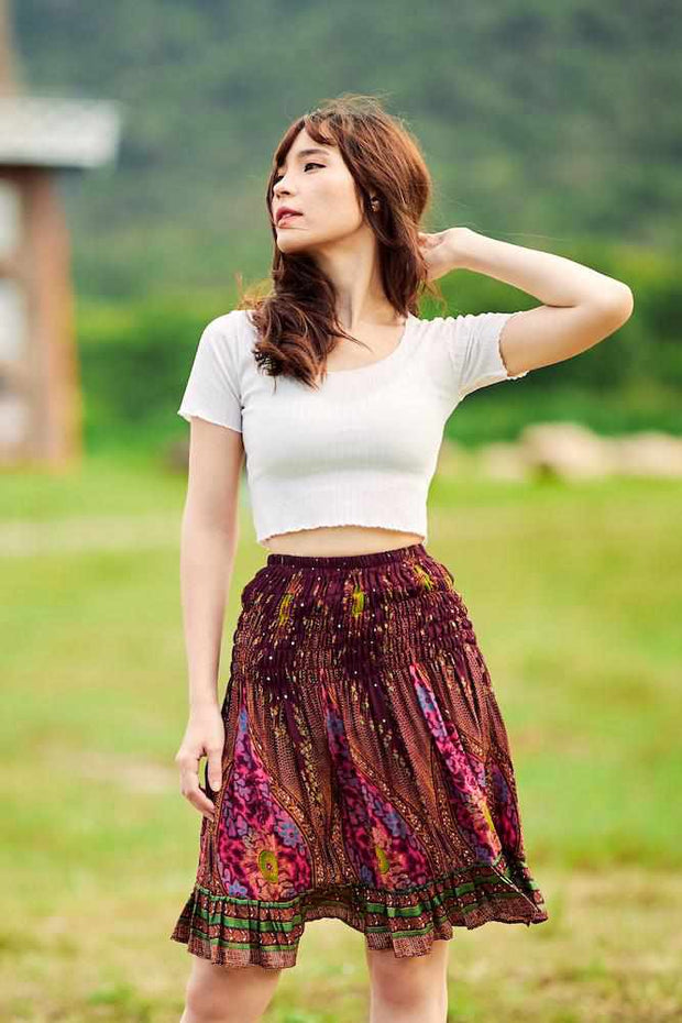 HIGH WAISTED FLORAL SKIRT