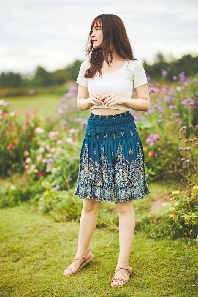 High Waisted Short Boho Skirt - Lannaclothesdesign Shop