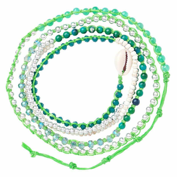 Beaded Boho Wrap Bracelet-Bracelet-Lannaclothesdesign Shop-Green-Lannaclothesdesign Shop