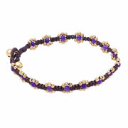 Beaded Flower Anklet-Anklet-Lannaclothesdesign Shop-Amethyst-Lannaclothesdesign Shop