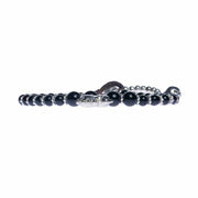 Black Beads and Silver Bells Bracelet-Bracelet-Lannaclothesdesign Shop-Lannaclothesdesign Shop