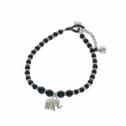 Black Beads and Silver Bells Bracelet-Bracelet-Lannaclothesdesign Shop-Lannaclothesdesign Shop