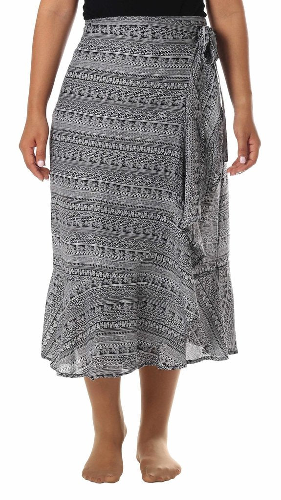 BLACK BOHEMIAN MIDI SKIRT - Lannaclothesdesign Shop